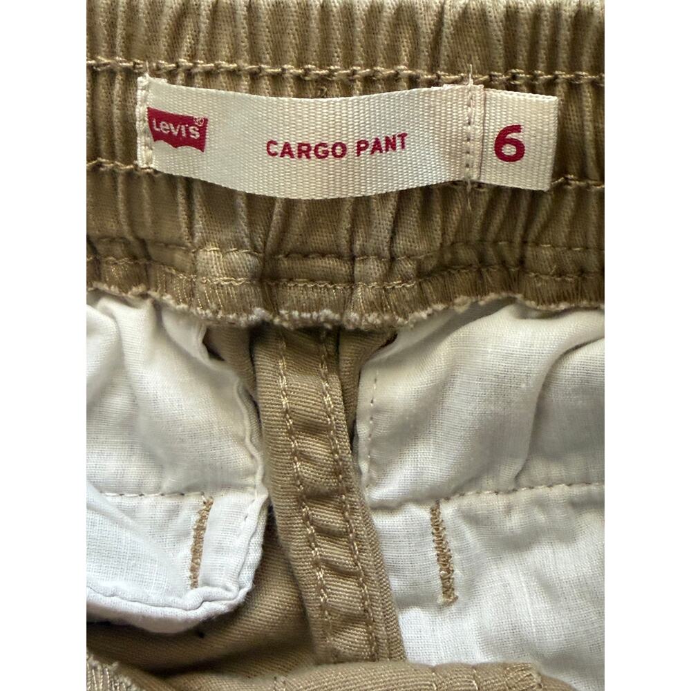 Levi's Boys Size 6 Khaki Cargo Pants Elastic Waist Cargo Pockets - Picture 3 of 5